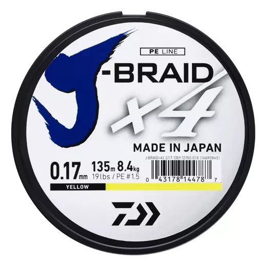 Daiwa J Braid X4 135m Yellow